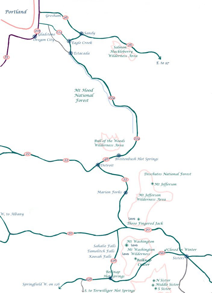 Travel Directions to Gathering Light ... a nature retreat on the West Cascades National Scenic Byway.