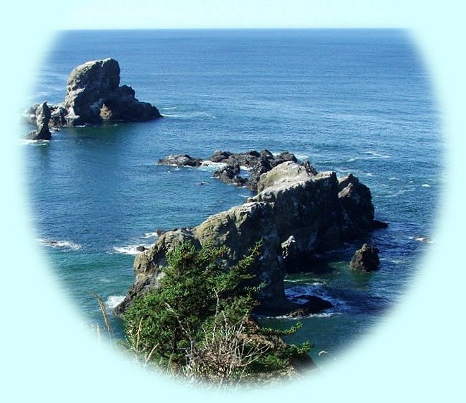 ecola point at ecola beach at ecola state park on the oregon coast.