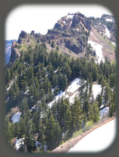 sightseeing at crater lake national park in the cascade mountains of oregon.