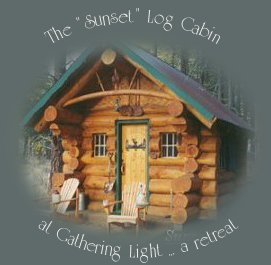 The  Sunset Log Cabin  at Gathering Light ... a retreat located in southern Oregon near Crater Lake National Park.