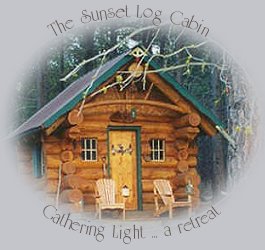 The sunset log cabin at gathering light ... a retreat in southern oregon near crater lake national park: cabins, treehouses in the forest on the river.