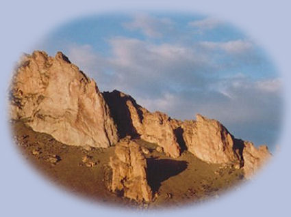 Nature's diversity carving stone at smith rock state park: renowned for rock climbing throughout the world, north of newberry crater national monument, not far from bend in the high desert of central oregon.