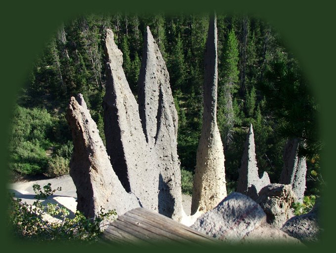 Pinnacles on the Eastern Rim at Crater Lake National Park. Crater Lake National Park in the cascade mountains of oregon. hiking trails, hikes, mountains, cascades, cascade mountains, wilderness areas, wildlife refuges, national parks, national monuments, oregon coast, california coast, mountains in oregon, california.