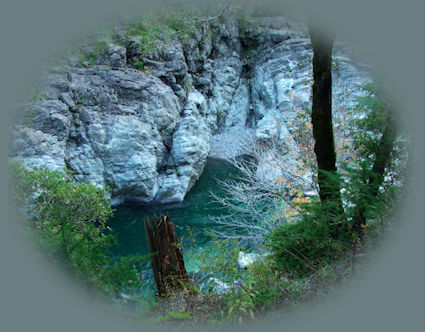 the smith river from the redwoods highway in northern california.